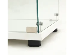 Vitrine de vidro com 2 prateleiras, vitrine de vidro com luzes LED e portas, 86x40x36 cm, branca