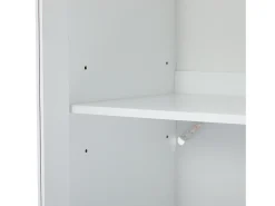 Vitrine de vidro com iluminação LED, 2 portas e 2 gavetas, 60x35,5x165cm, branca