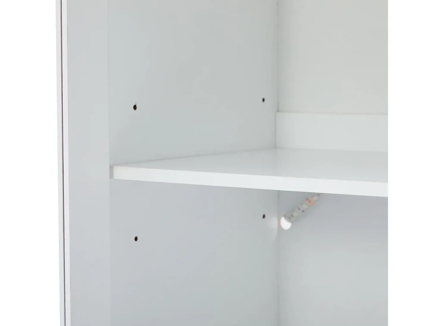 Vitrine de vidro com iluminação LED, 2 portas e 2 gavetas, 60x35,5x165cm, branca