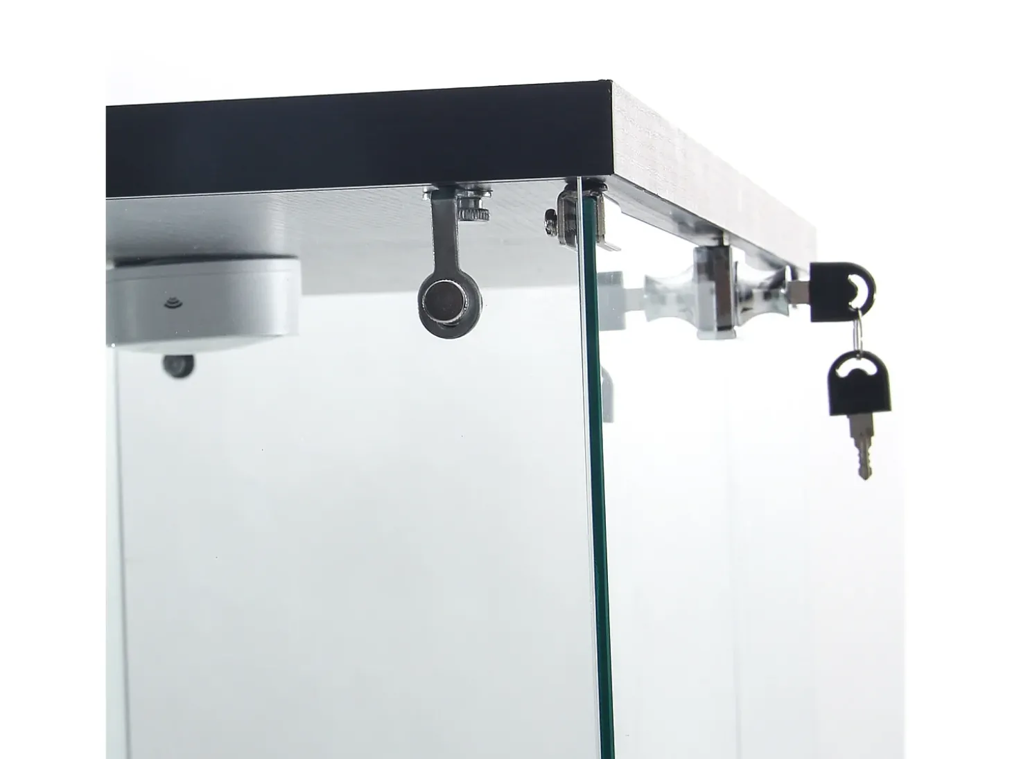 Vitrine de vidro de 163,9 x 36,49 x 80,49 cm, com prateleiras e iluminação LED, armário de curiosidades com porta dupla