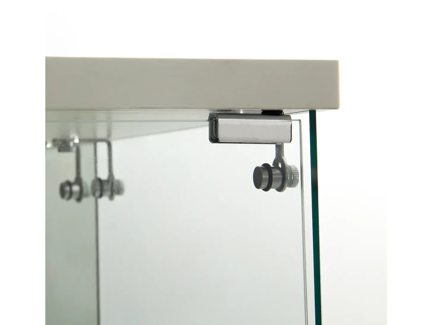 Vitrine de vidro de 163,9 x 36,49 x 80,49 cm, com prateleiras e iluminação LED, armário de curiosidades com porta dupla