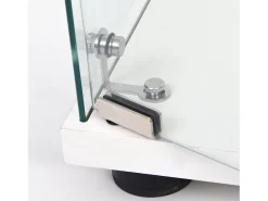 Vitrine de vidro GAHRELPER – 3 prateleiras, 1 porta, vidro temperado, branco, 42x36x125 cm