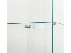Vitrine de vidro independente, 125 cm, com iluminação LED, fechadura, 1 porta, 3 prateleiras, transparente, preta