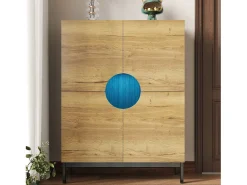 Vitrine e sapateira 2 em 1 – Design moderno com prateleiras ajustáveis e amplo espaço de armazenamento.