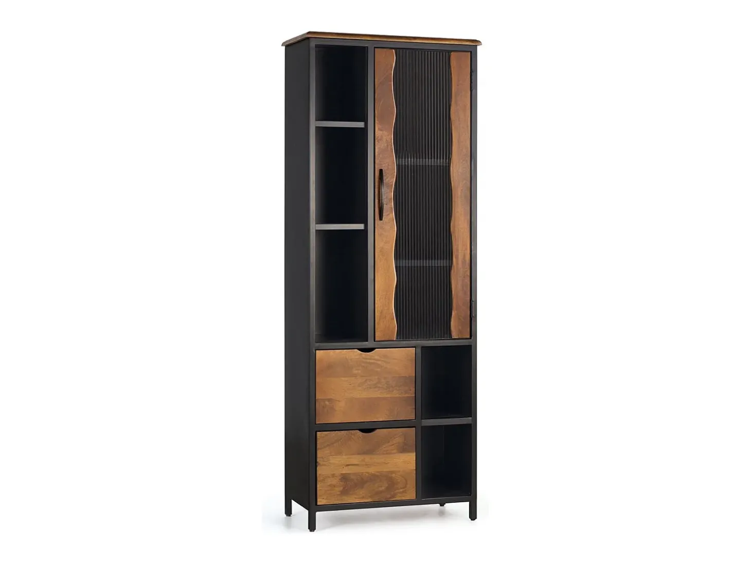 Vitrine em madeira e metal.