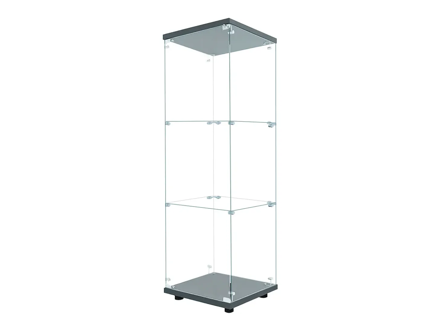 Vitrine em vidro 42×36×125cm GARHELPER - 3 prateleiras - 1 porta - Vidro temperado - Luz LED - branco