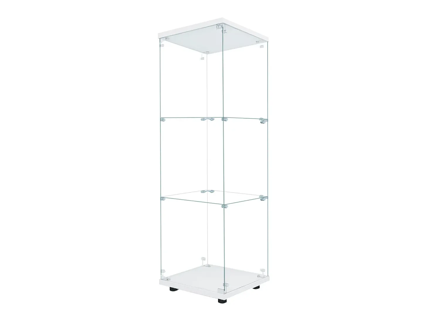 Vitrine em vidro 42×36×125cm GARHELPER - 3 prateleiras - 1 porta - Vidro temperado - Luz LED - Preto