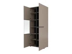 Vitrine haute 2 portes collection HAVANA. Coloris beige et noir.