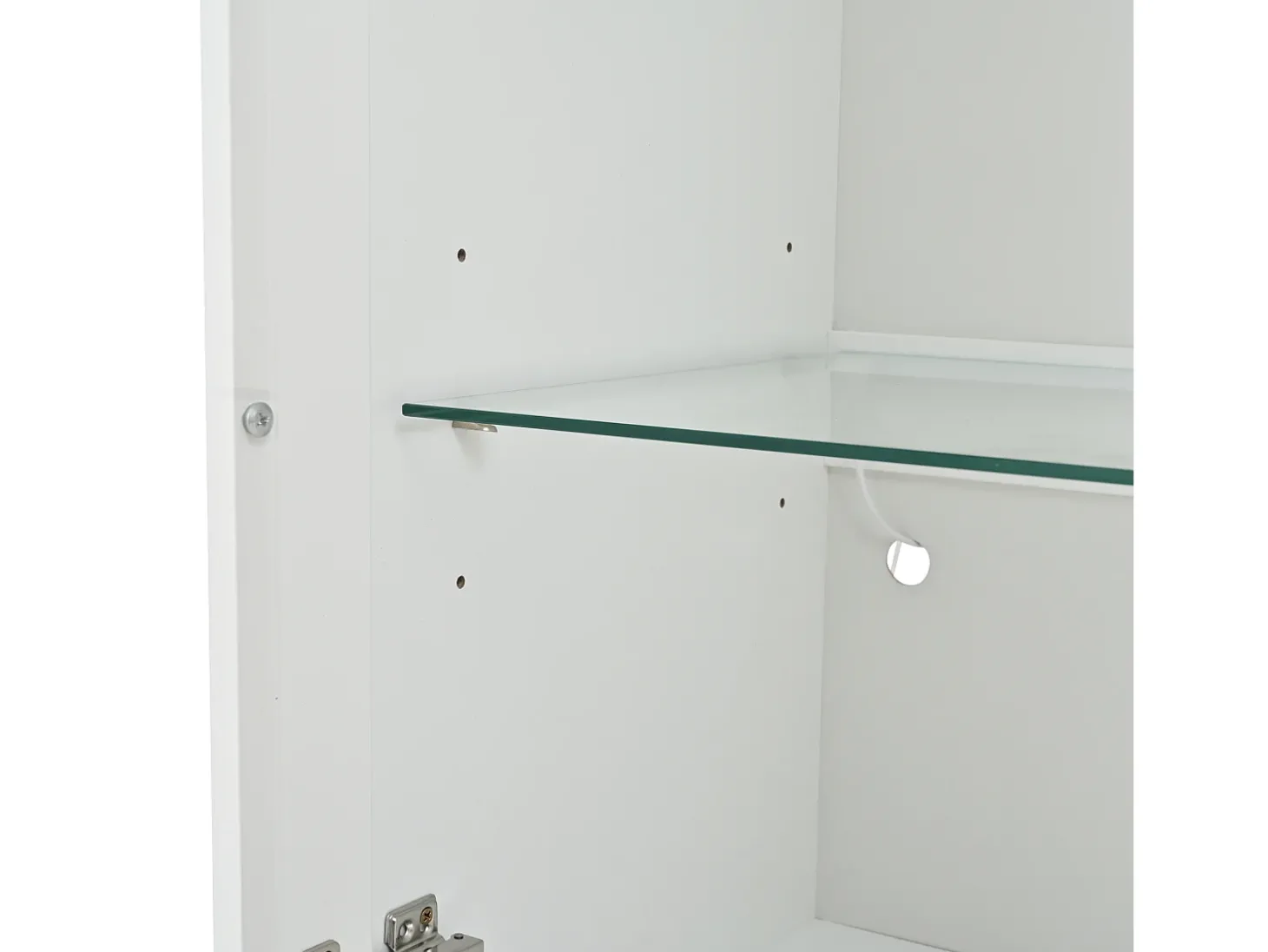 Vitrine LED branca com portas em acrílico e 3 prateleiras, 50x40x160 cm