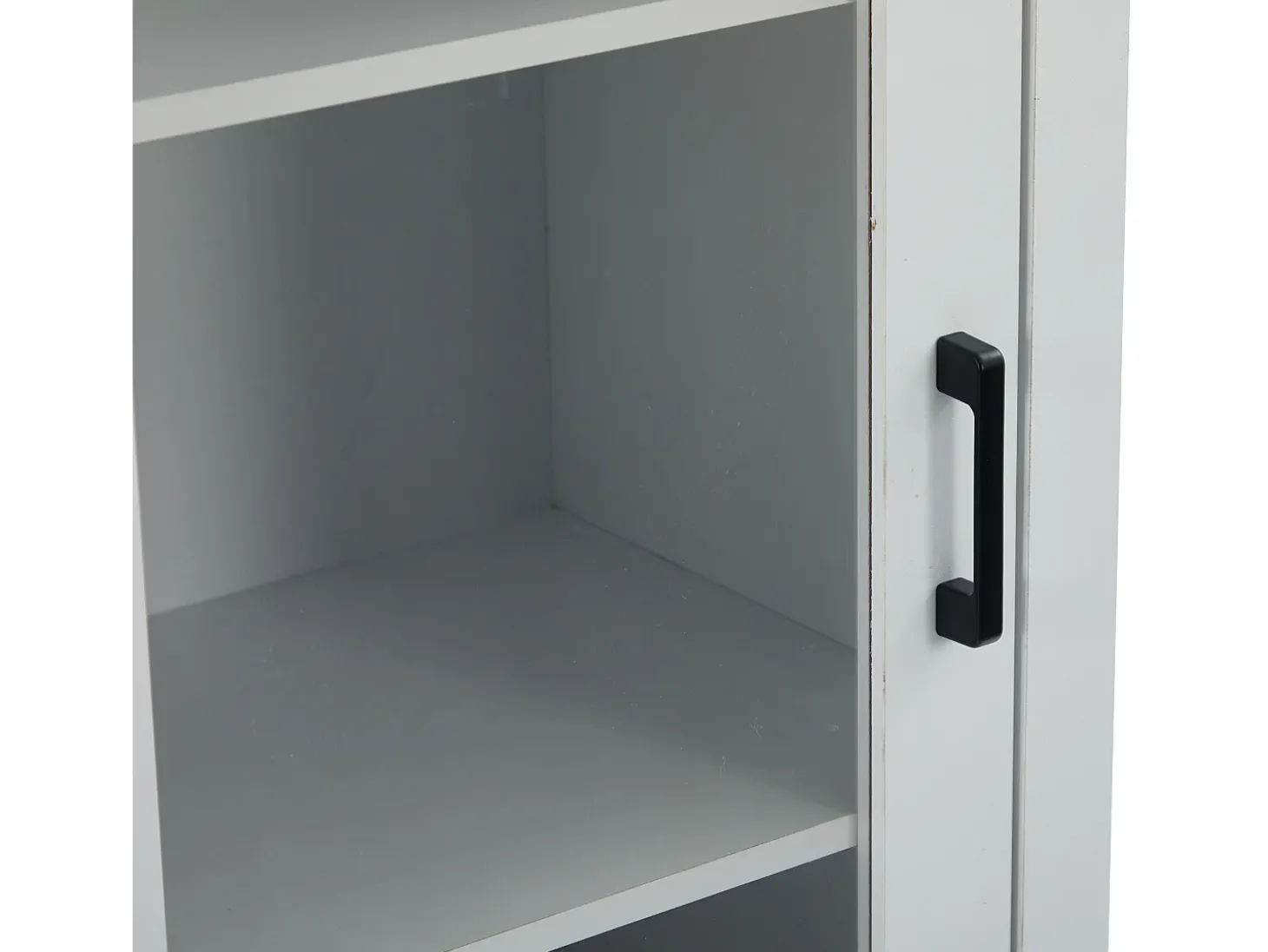 Vitrine LED moderna 50x35x178 cm - com iluminação LED - 1 gaveta - 1 porta de vidro - 5 compartimentos - branco
