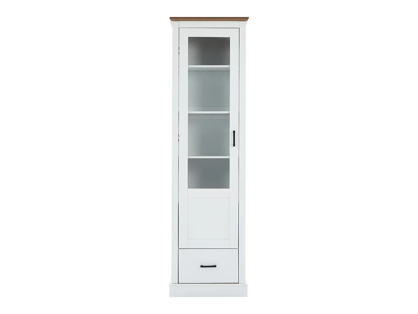 Vitrine LED moderna 50x35x178 cm - com iluminação LED - 1 gaveta - 1 porta de vidro - 5 compartimentos - branco