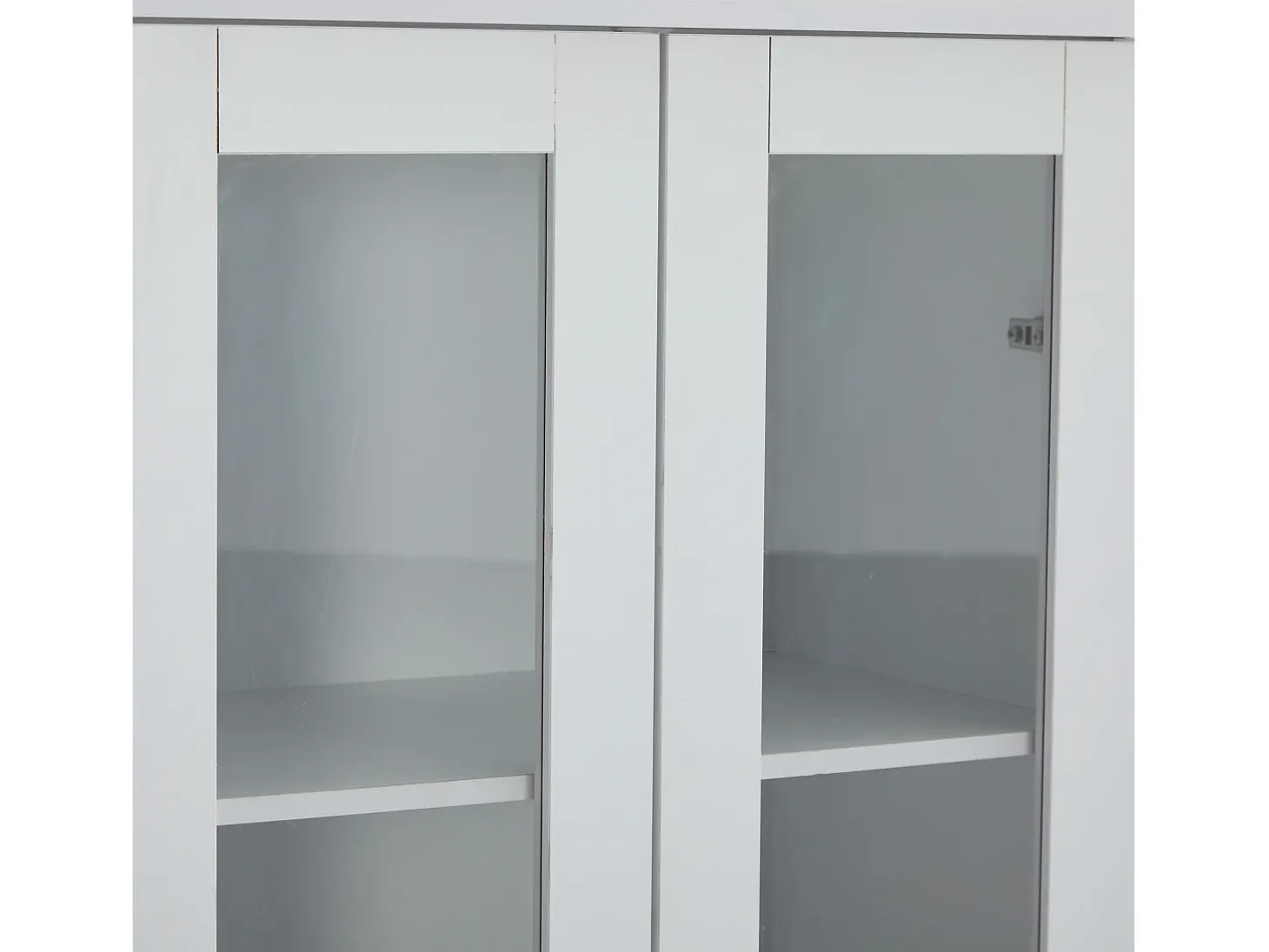 Vitrine LED moderna 60x35x165 cm - com porta USB - Controle remoto 16 cores - com 2 gavetas - com 2 portas de vidro - Branco