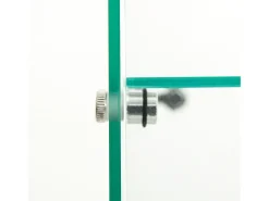 Vitrine moderna de vidro com 2 prateleiras de vidro, 1 porta, iluminação LED e fechadura, 86x40,4x36,5cm, branca.