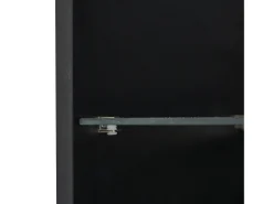 Vitrine preta de alto brilho com 2 portas e 1 prateleira de vidro, LED incluído - 45x35x160cm
