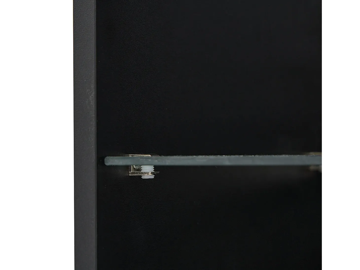 Vitrine preta de alto brilho com 2 portas e 1 prateleira de vidro, LED incluído - 45x35x160cm