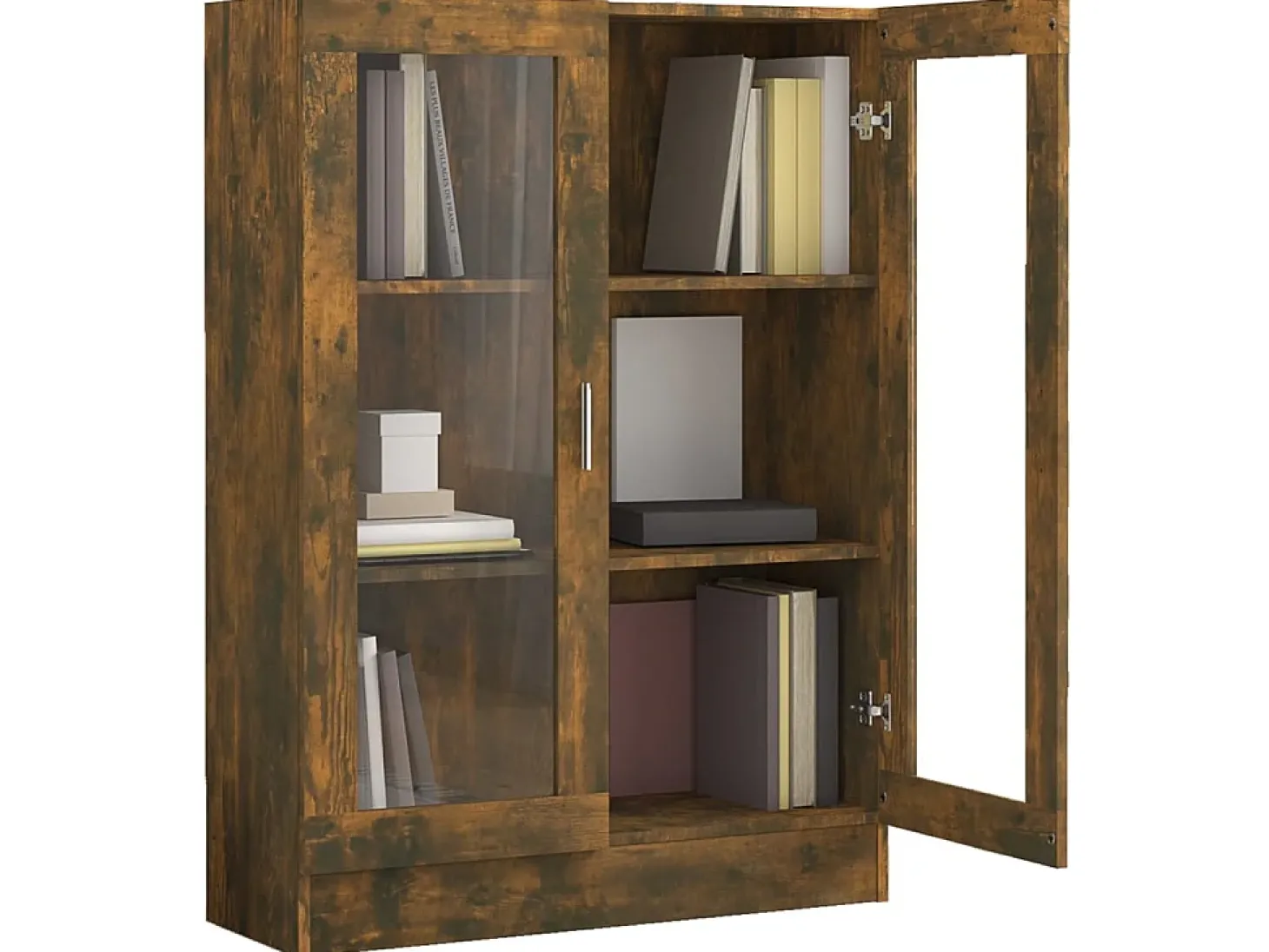 Vitrine 82,5x30,5x115 cm derivados de madeira carvalho fumado PT717678