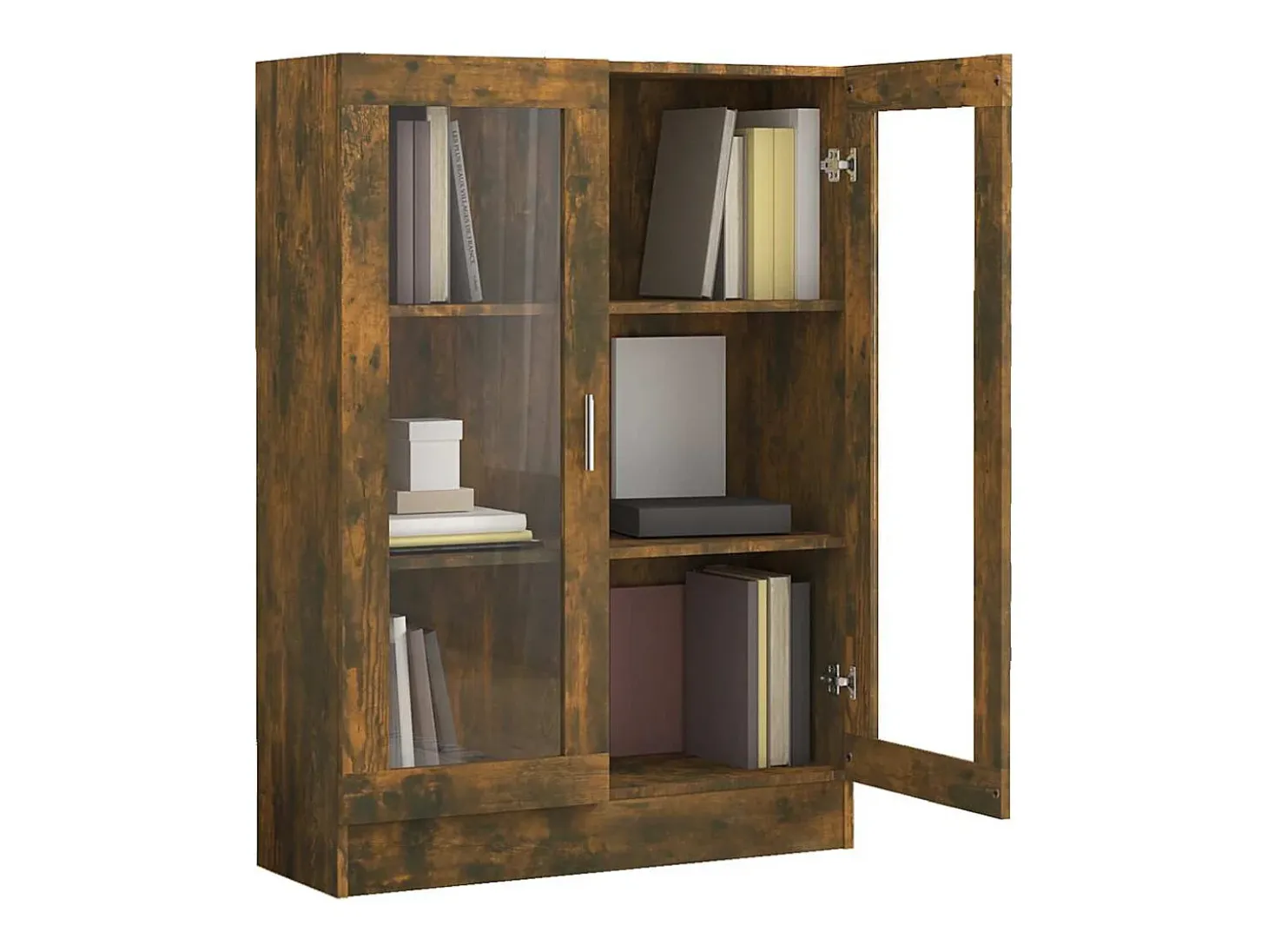 Vitrine 82,5x30,5x115 cm derivados de madeira carvalho fumado