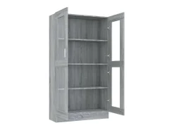 Vitrine 82,5x30,5x150 cm derivados de madeira cinzento sonoma