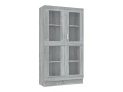 Vitrine 82,5x30,5x150 cm derivados de madeira cinzento sonoma
