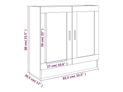 Vitrine 82,5x30,5x80 cm derivados de madeira carvalho fumado