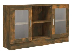 Vitrine 120x30,5x70 cm derivados de madeira carvalho fumado PT189152