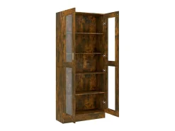 Vitrine 82,5x30,5x185 cm derivados de madeira carvalho fumado