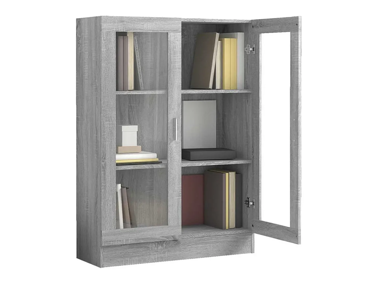 Vitrine 82,5x30,5x115 cm derivados de madeira cinzento sonoma
