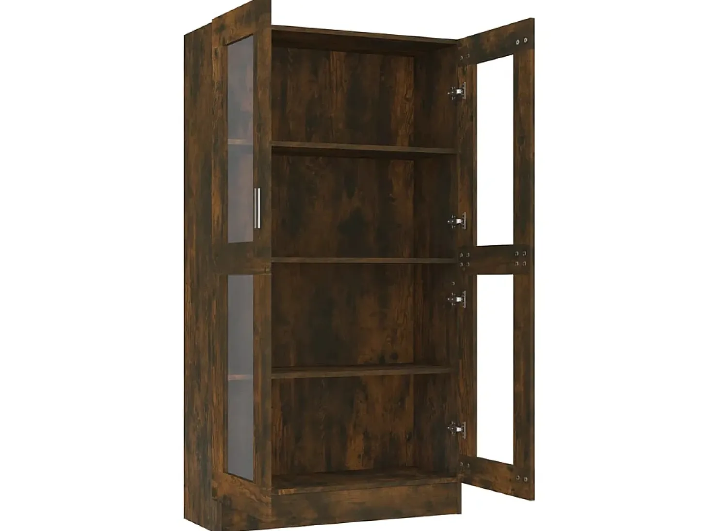 Vitrine 82,5x30,5x150 cm derivados de madeira carvalho fumado PT346945