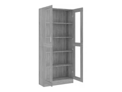 Vitrine 82,5x30,5x185 cm derivados madeira cinzento sonoma