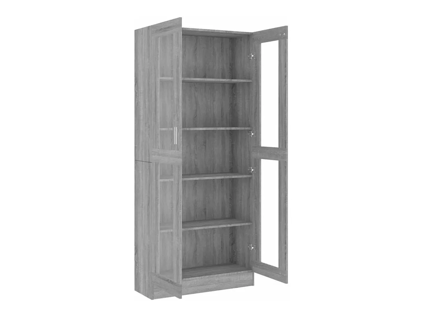 Vitrine 82,5x30,5x185 cm derivados madeira cinzento sonoma