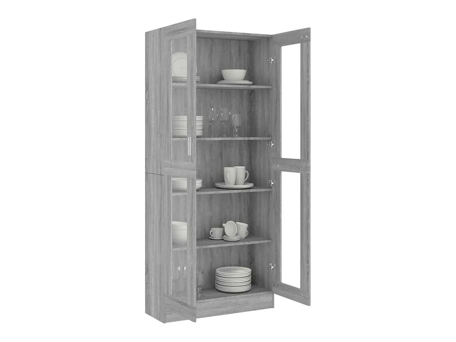 Vitrine 82,5x30,5x185 cm derivados madeira cinzento sonoma