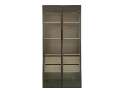 Vitrines、Móveis de casa de banho com LED - 2 gavetas grandes e 2 portas de vidro - Natural