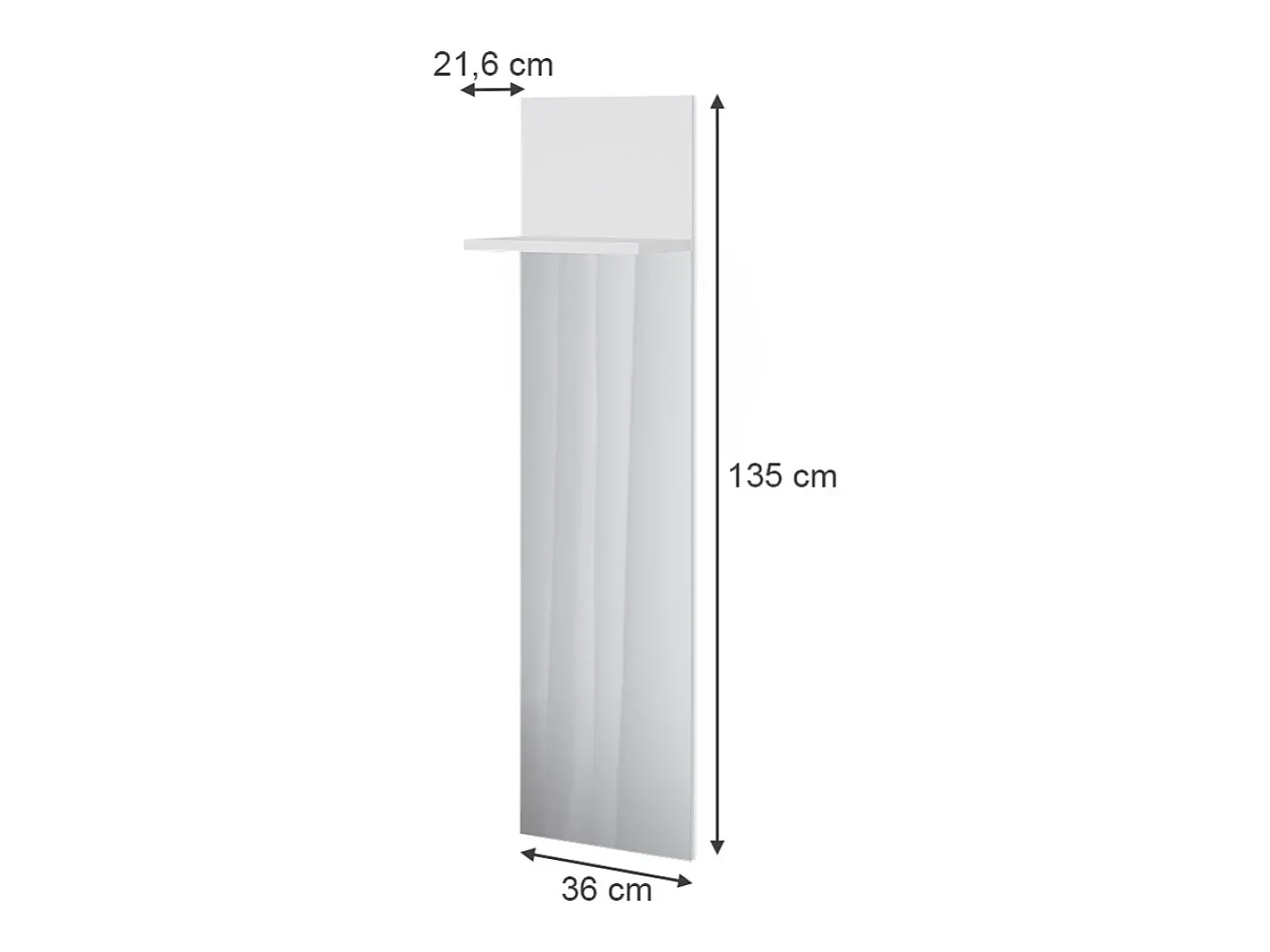 Wandgarderobe branco 36x21.6x135 siri