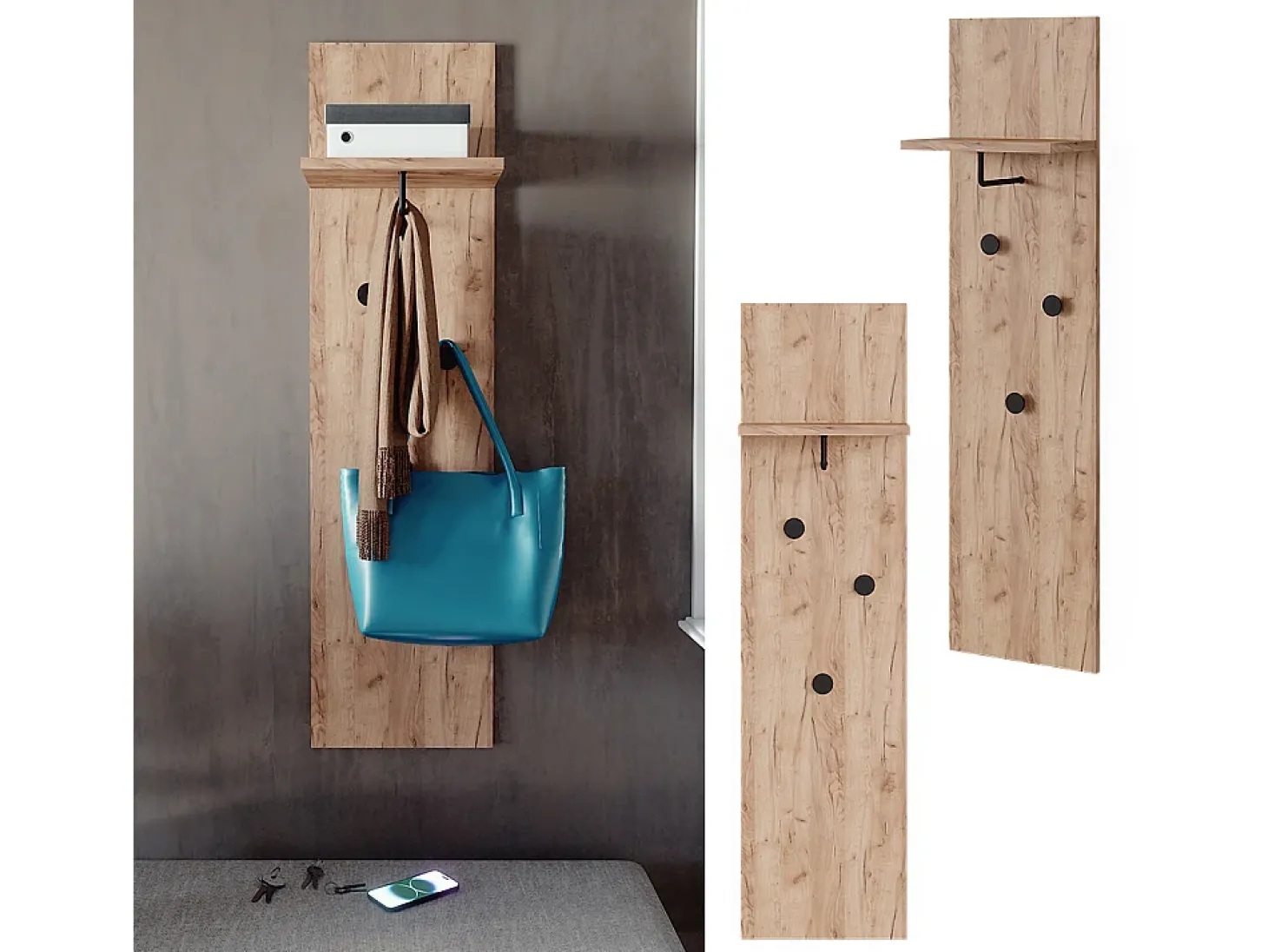 Wandgarderobe carvalho goldkraft 36x21.6x135 siri