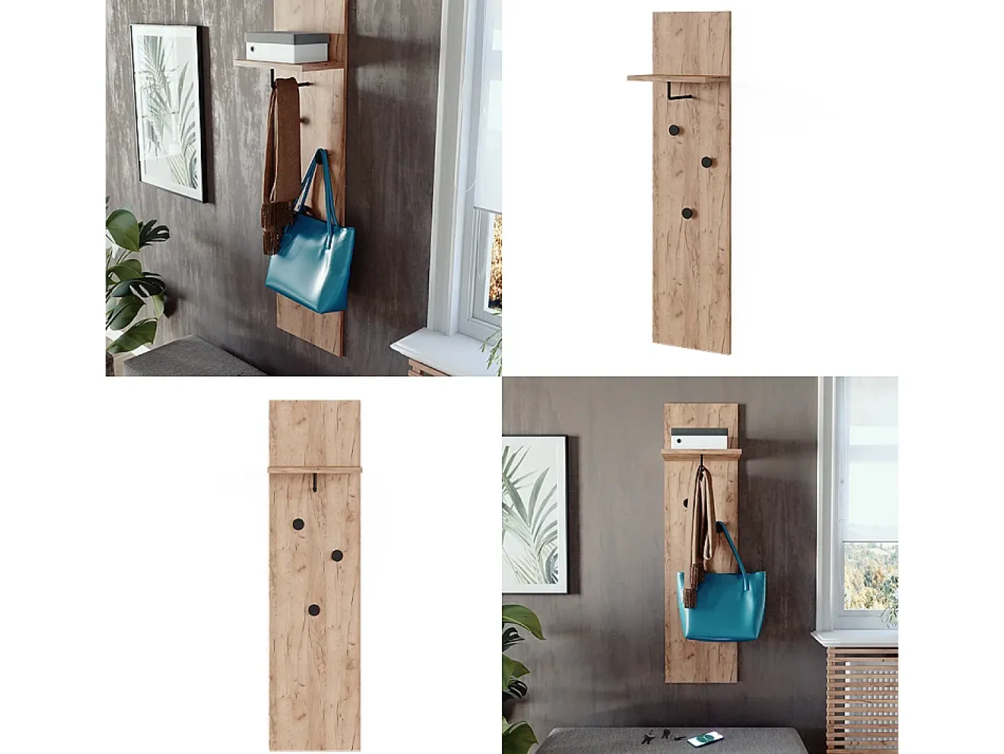Wandgarderobe carvalho goldkraft 36x21.6x135 siri