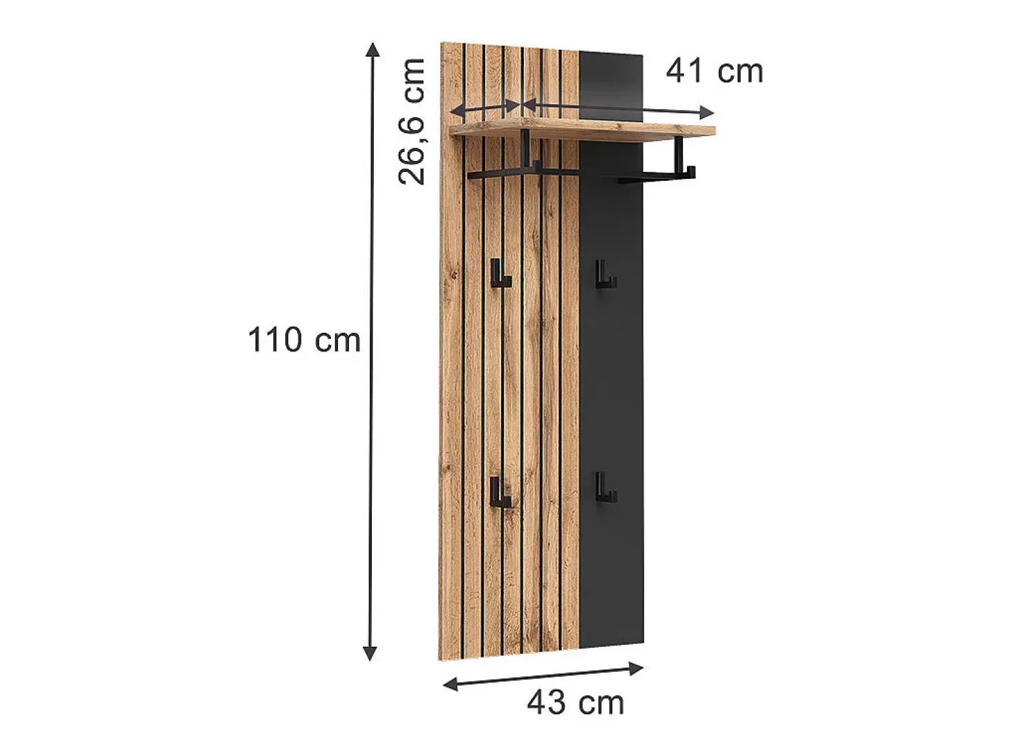 Wandgarderobe carvalho wotan 43x26.6x110 amber