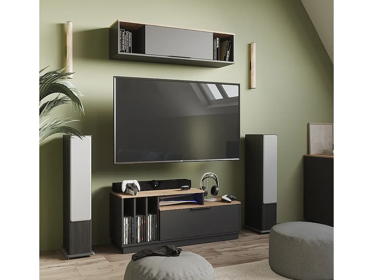 Wandregal antracite/sonoma 120x30x30 betti