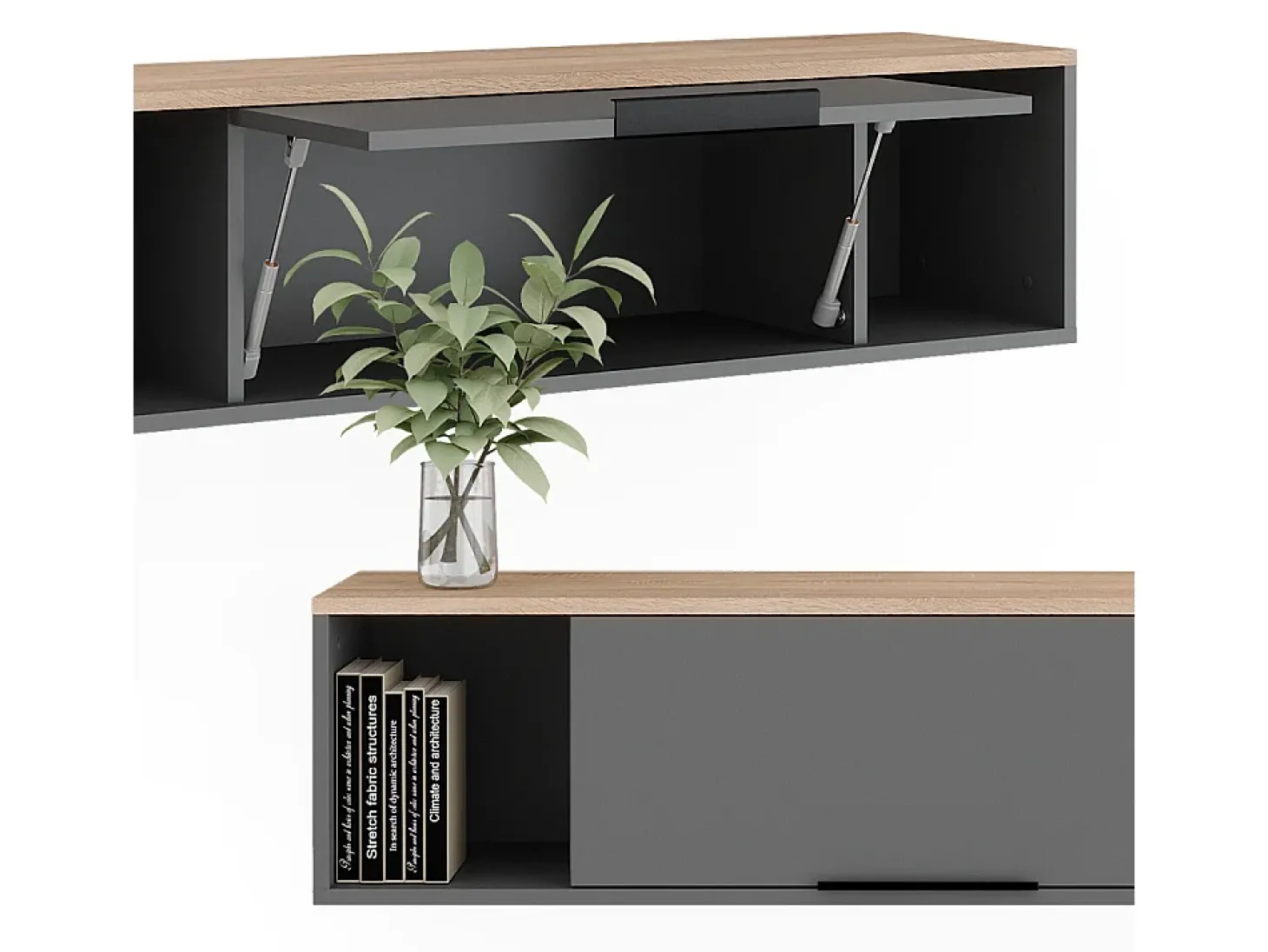 Wandregal antracite/sonoma 120x30x30 betti