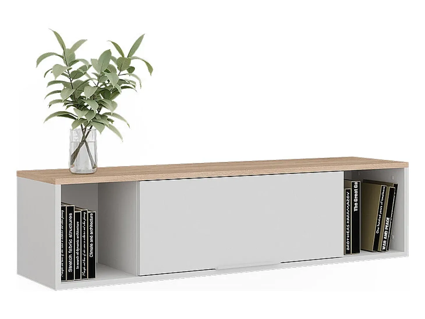 Wandregal branco/sonoma 120x30x30 betti