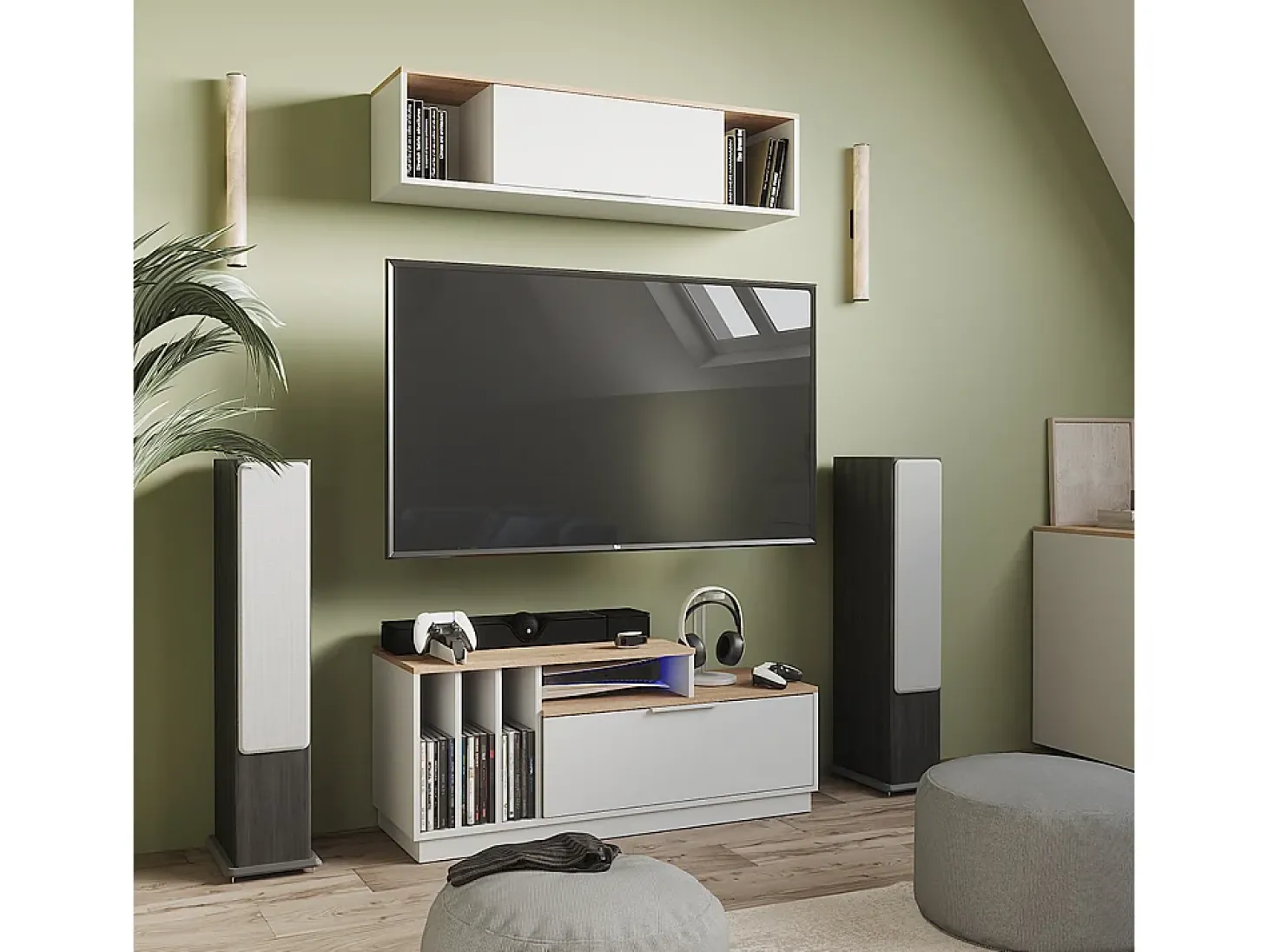Wandregal branco/sonoma 120x30x30 betti