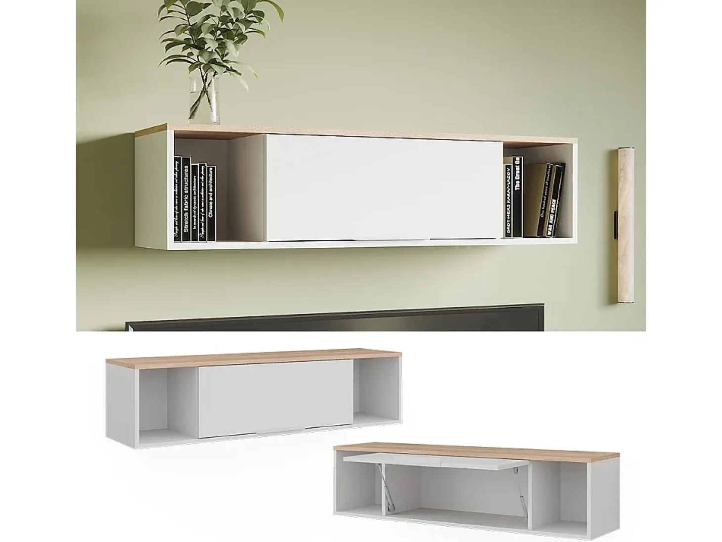 Wandregal branco/sonoma 120x30x30 betti