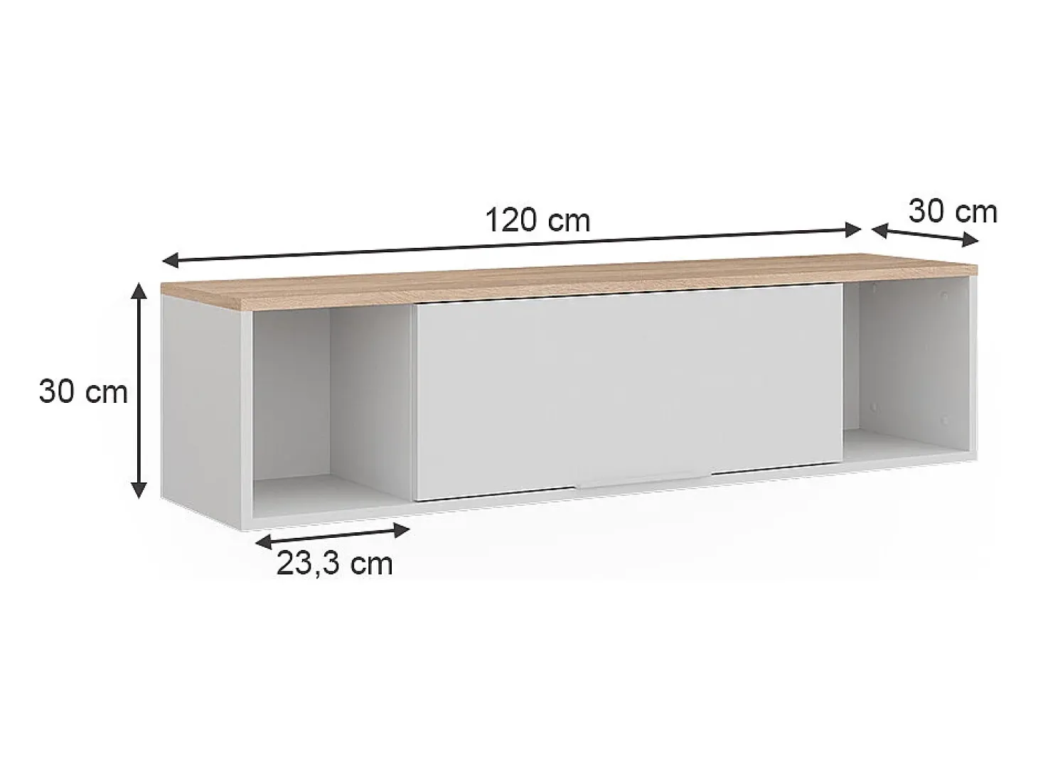 Wandregal branco/sonoma 120x30x30 betti