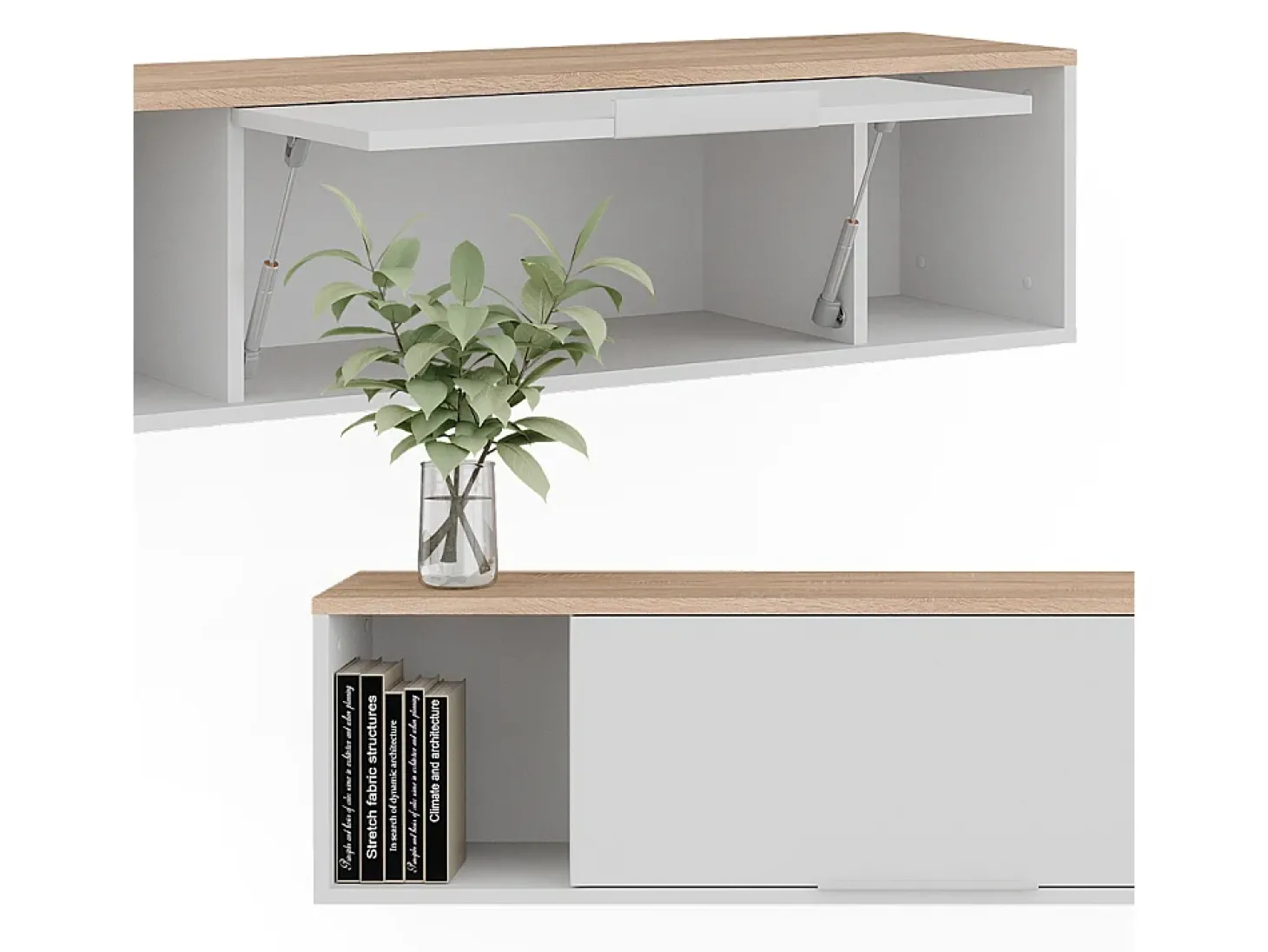 Wandregal branco/sonoma 120x30x30 betti
