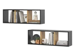 Wandregal carvalho antracite/goldkraft 90x22x30 tomy