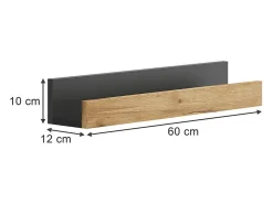 Wandregal carvalho antracite/goldkraft 60x12x10 tomy
