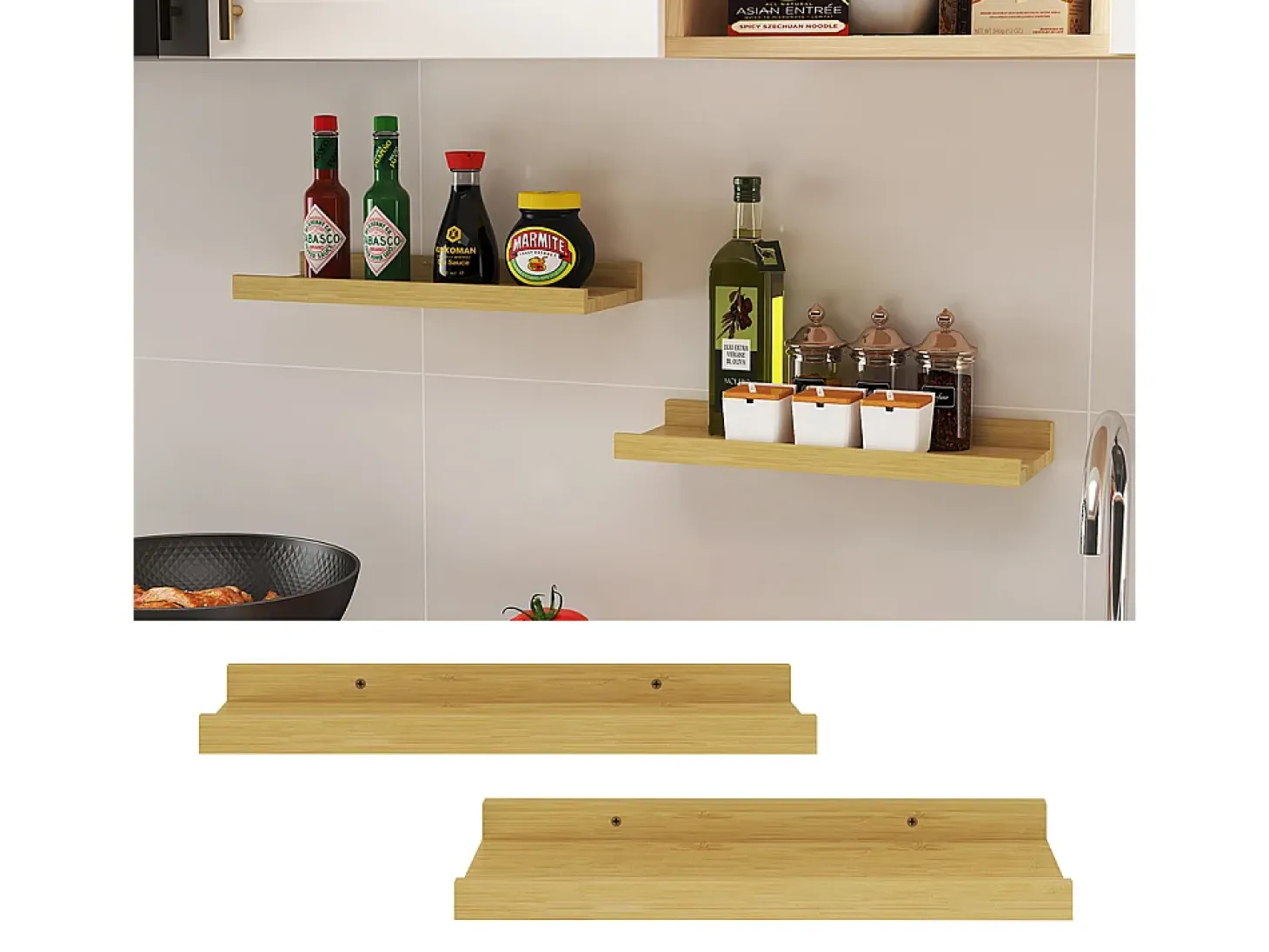 Wandregal madeira natural 40x15x4 linus