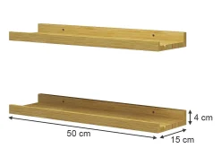Wandregal madeira natural 50x15x4 linus
