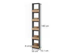 Weinglasregal carvalho goldkraft/antracite 30x15.1x180 repose
