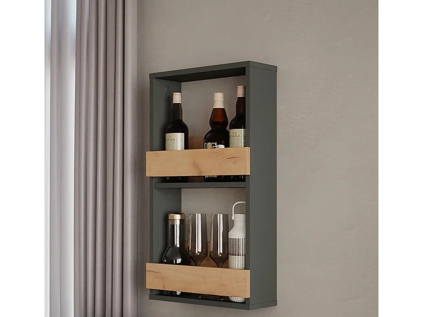 Weinglasregal carvalho goldkraft/antracite 40x15.1x72 repose