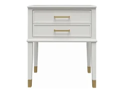 Westerleigh | Mesa de cabeceira com 2 gavetas em MDF Branco